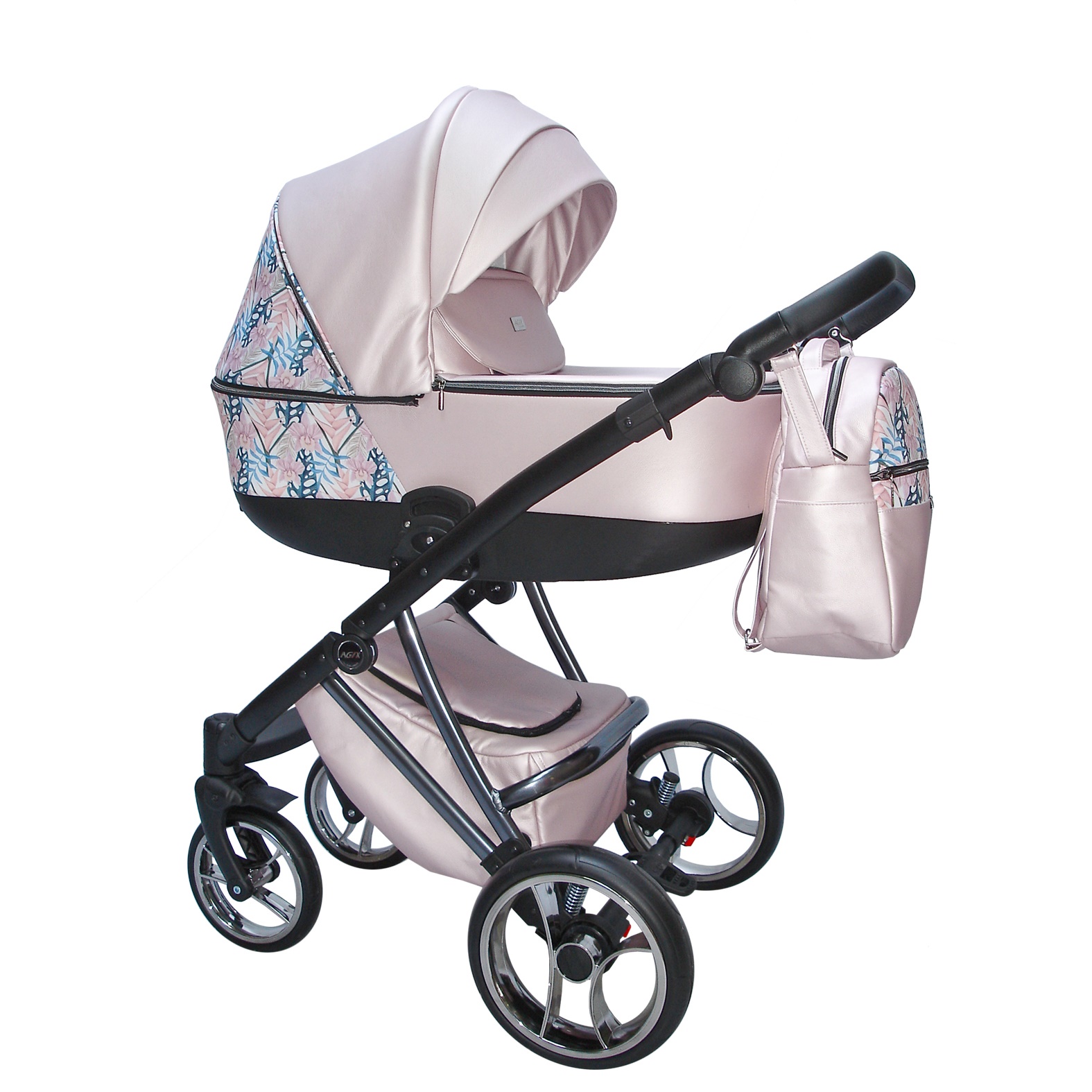 Carro de bebé rosa y gris - Agix - El mimo de mama
