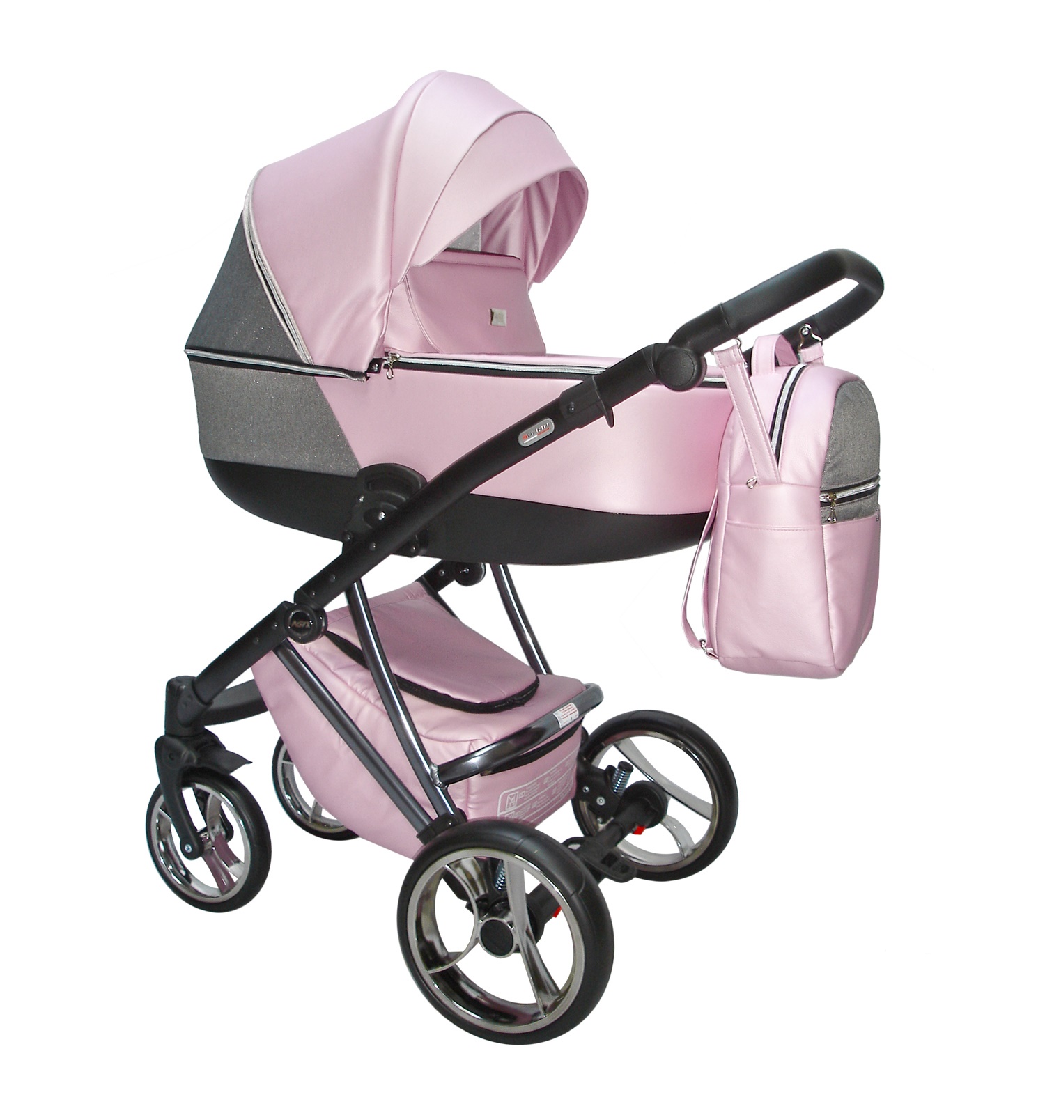 Carro de bebé rosa y gris - Agix - El mimo de mama